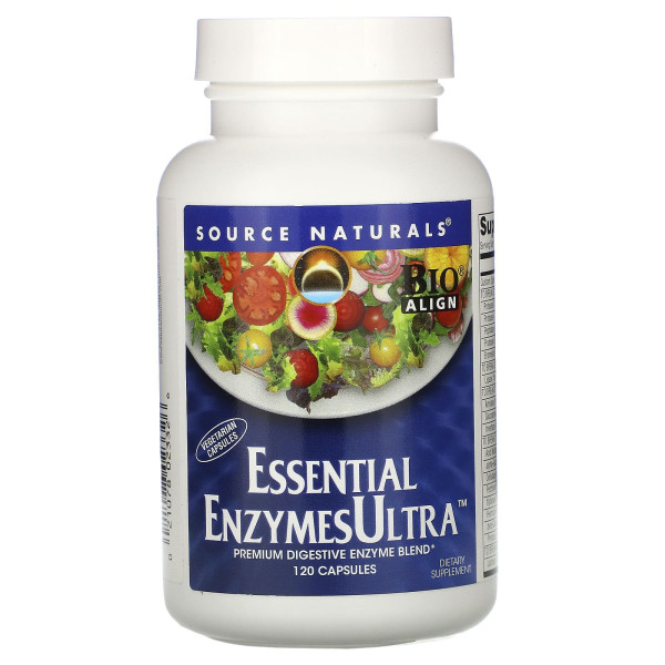 Ферменти для травлення, Essential Enzymes Ultra, Source Naturals, 120 капсул