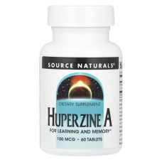 Гуперзин A 100 мкг, Source Naturals Huperzine A, 60 таблеток