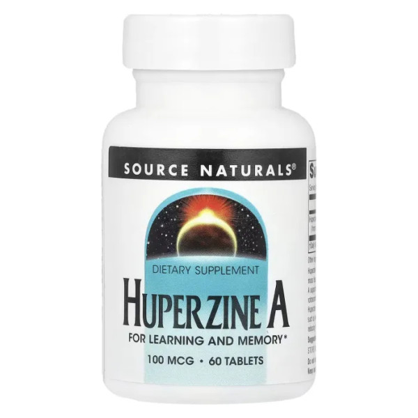 Вітаміни для мозку, Huperzine A, Source Naturals, 100 мкг, 60 таблеток