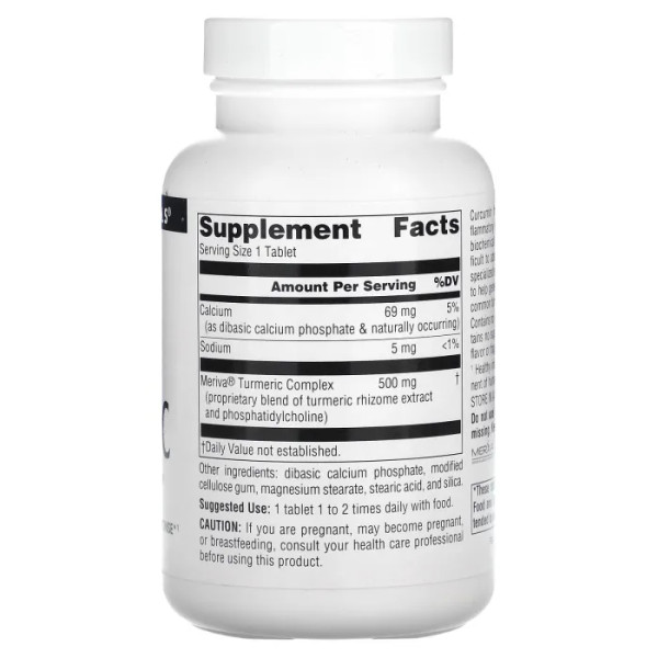 Куркумін, Meriva Turmeric Complex, Source Naturals, 500 мг, 120 таблеток