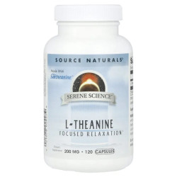 L теанин 200 мг, Source Naturals Serene Science L-theanine, 120 капсул