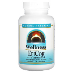Епікор + вітамін D3, Source Naturals EpiCor, 500 мг, 120 капсул