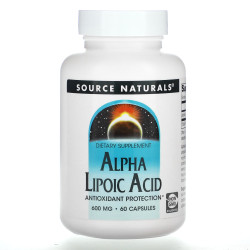 Альфа-липоевая кислота, Source Naturals Alpha Lipoic Acid, 600 мг, 60 капсул