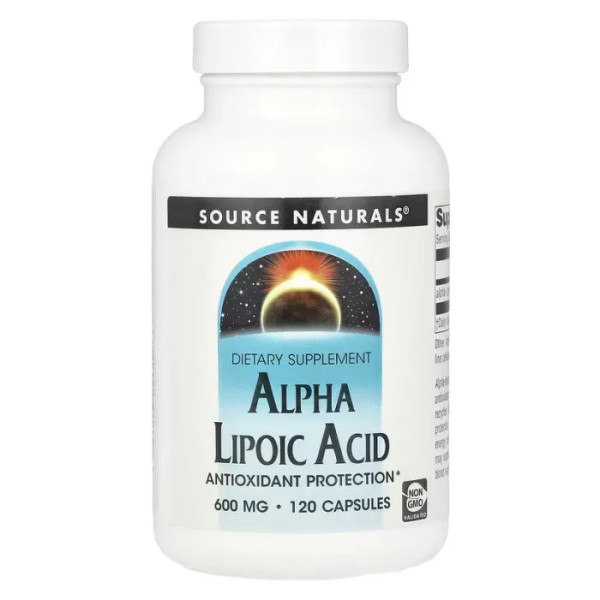 Альфа-ліпоєва кислота, Alpha Lipoic Acid, Source Naturals, 600 мг, 120 таблеток