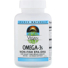 Омега-3 Source Naturals Omega-3S EPA-DHA, для веганів, 300 мг, 60 кап.