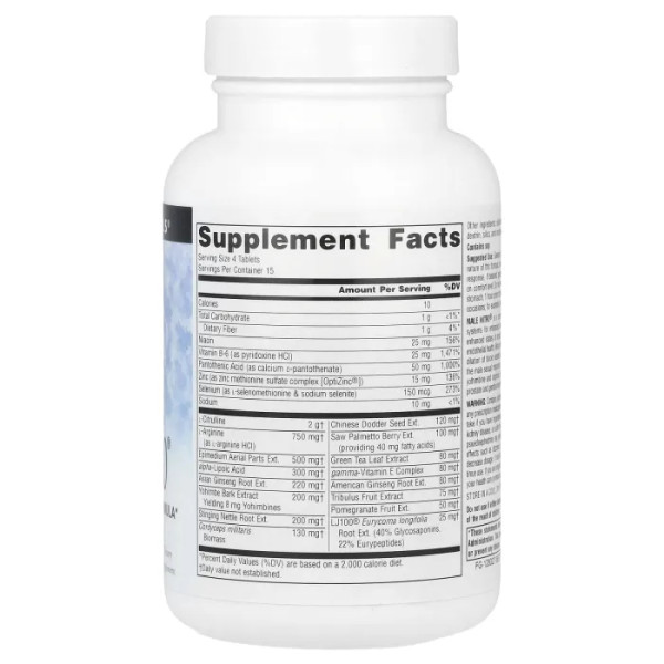 Репродуктивне здоров'я чоловіків, Male Nitro, Source Naturals, 60 таблеток