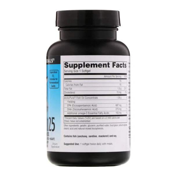 Рыбий жир в капсулах, Omega-3 Fish Oil, Source Naturals, арктический, 1125 мг, 60 капсул