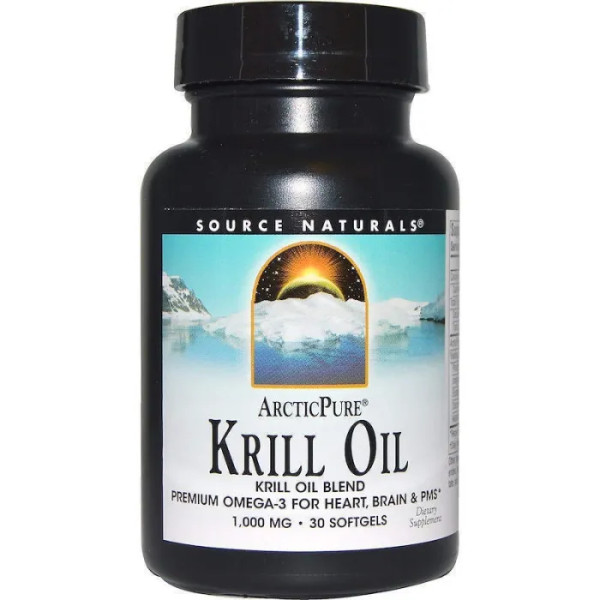 Масло криля, Krill Oil, Source Naturals, арктичний, 1000 мг, 30 гелевих капсул
