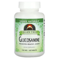 Глюкозамін для веганів, Source Naturals Glucosamine, 750 мг, 60 таблеток