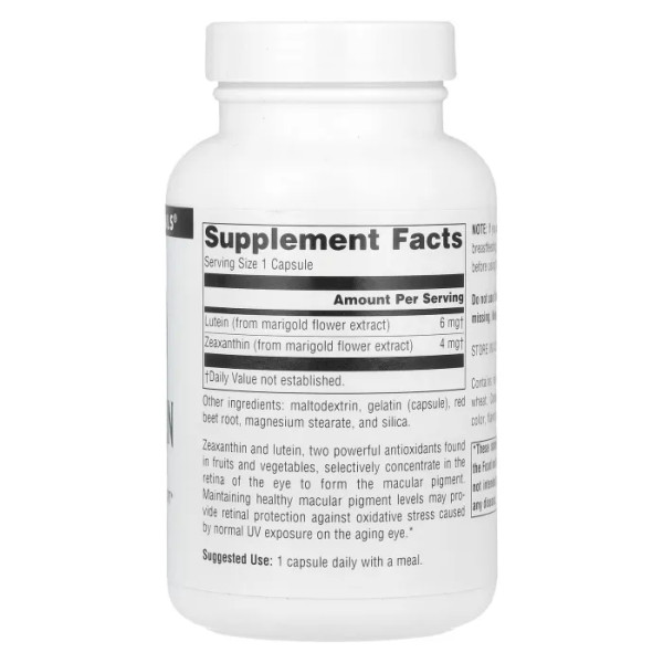 Зеаксантин і лютеїн, Zeaxanthin with Lutein, Source Naturals, 10 мг, 120 капсул
