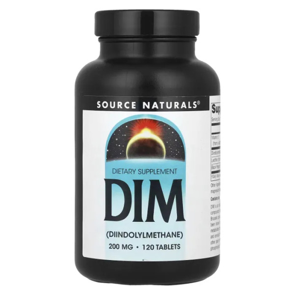 Дііндолілметан, DIM, Source Naturals, 200 мг, 120 таблеток.