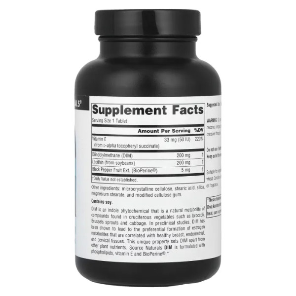 Дііндолілметан, DIM, Source Naturals, 200 мг, 120 таблеток.