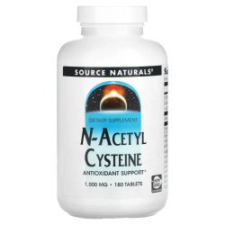 N ацетил цистеїн 1000 мг, Source Naturals N Acetyl Cysteine, 180 таблеток