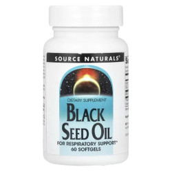 Масло семян черного тмина, Source Naturals Black Cumin Seed Oil, 60 гелевых капсул