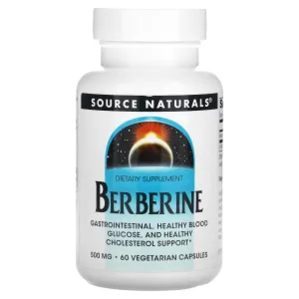 Берберин, Berberine, Source Naturals, 500 мг, 60 вегетаріанських капсул