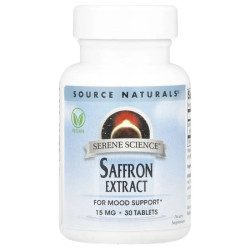 Шафран 15 мг, Source Naturals Saffron Extract, 30 таблеток