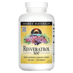 Ресвератрол 500 мг, Source Naturals Resveratrol, 120 таблеток