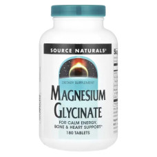 Магній гліцинат, Source Naturals Magnesium Glycinate, 180 таблеток