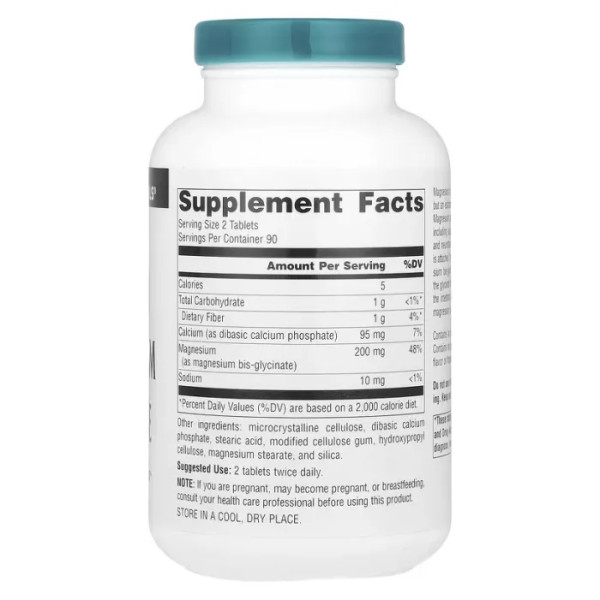 Магній гліцинат, Magnesium Glycinate, Source Naturals, 180 таблеток