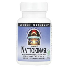 Наттокиназа 200 мг, NSK-SD, Nattokinase Source Naturals, 30 веганских капсул