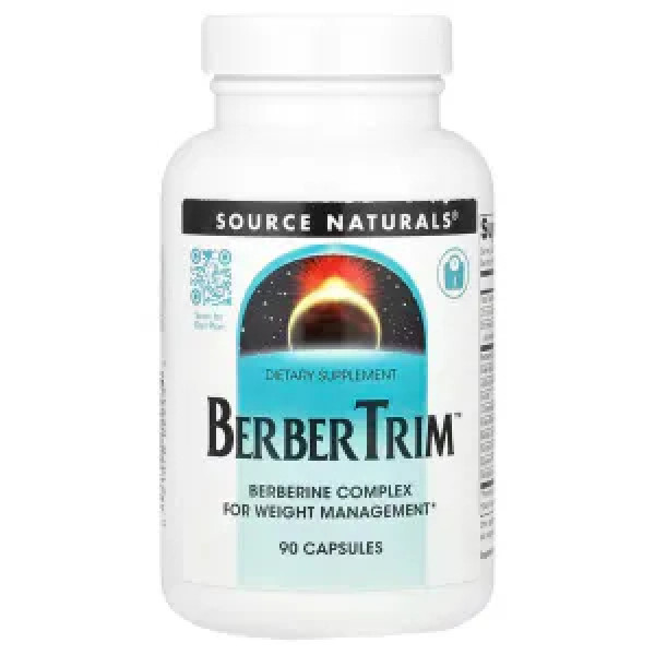 Берберін комплекс, BerberTrim™, Source Naturals, керування вагою, 90 капсул