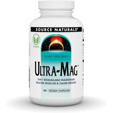 Магний ультра 5 в 1, Source Naturals Ultra-Mag, 180 веганских капсул