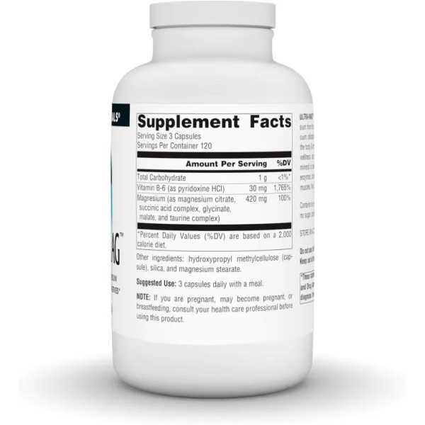 Магній ультра, Ultra-Mag, Source Naturals, 5-в-1, розслаблює м'язи та заспокоює нерви, 360 веганських капсул