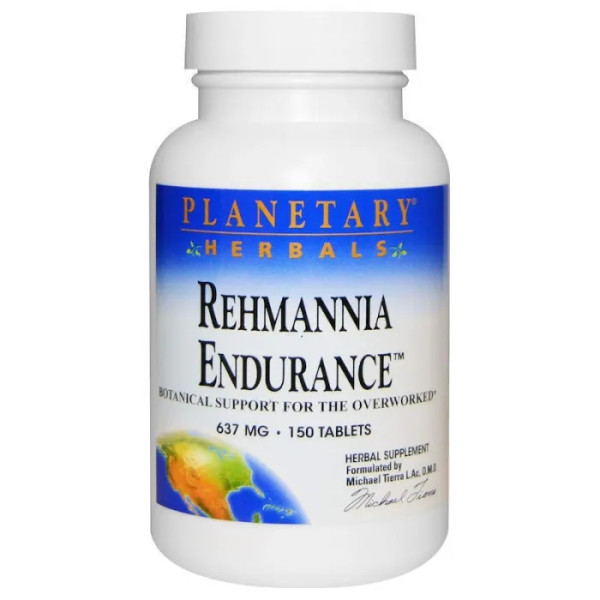 Реманія від втоми, Rehmannia Endurance, Planetary Herbals, 637 мг, 75 таблеток