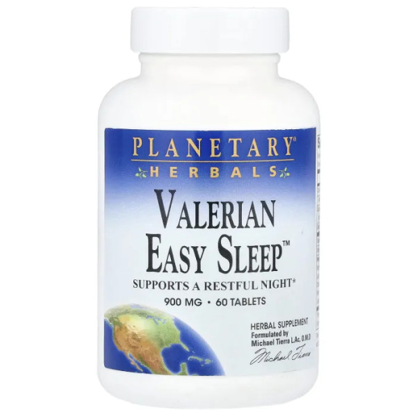 Валеріана, Valerian Easy Sleep, Planetary Herbals, підтримка сну, 60 таблеток