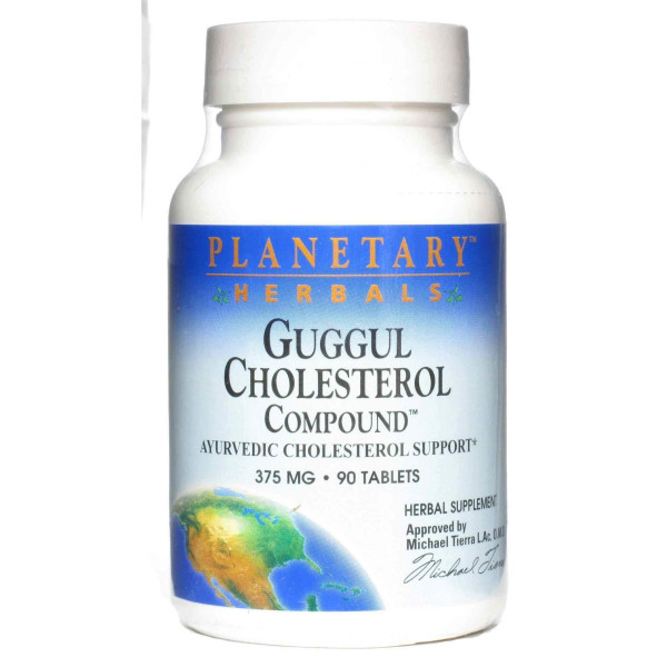 Трифала і Гуггул, Guggul Cholesterol, Planetary Herbals, 375 мг, 90 таблеток