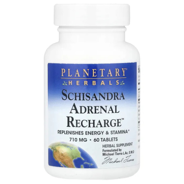 Підтримка надниркових залоз, Schisandra Adrenal Recharge, Planetary Herbals, 60 таблеток