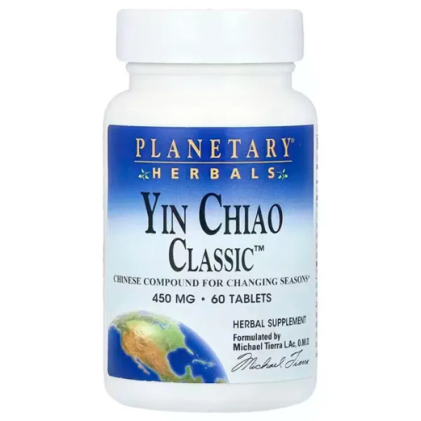 Китайська фітотерапія, Yin Chiao Classic™, Planetary Herbals, 60 таблеток
