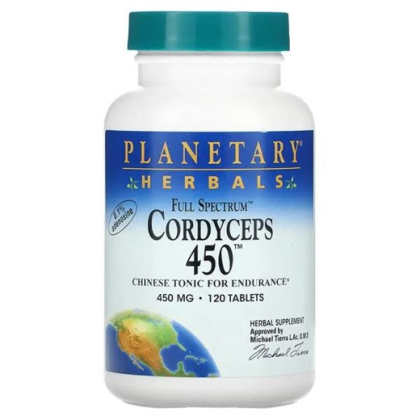 Кордицепс китайський, Cordyceps, Planetary Herbals, 450 мг, 120 табл.