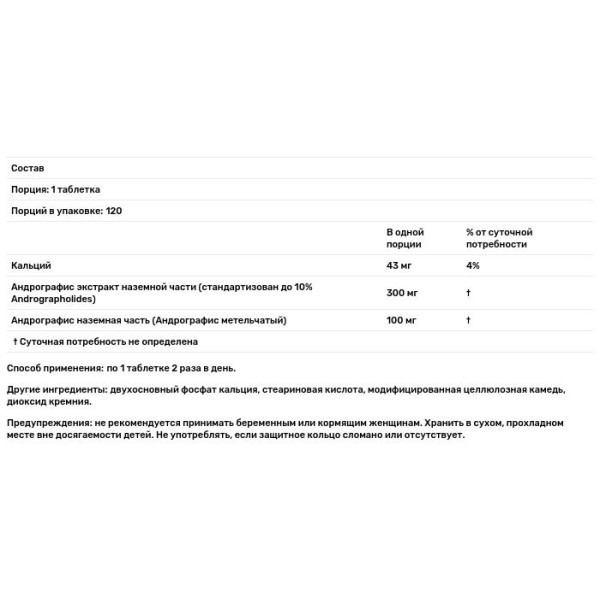 Андрографис, Andrographis, Planetary Herbals, 400 мг, 120 таблеток
