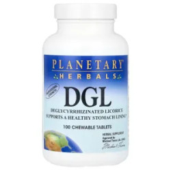 Солодка DGL, DGL Planetary Herbals, корінь, 100 жувальних таблеток