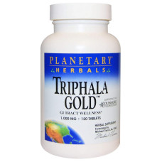 Трифала 1000 мг, Planetary Herbals Triphala Gold, золотиста, 120 таблеток