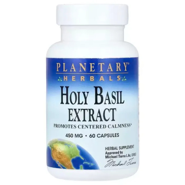 Базилік священний, Holy Basil Extract, Planetary Herbals, екстракт, 450 мг, 60 капсул