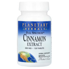 Экстракт корицы, Planetary Herbals Full Spectrum Cinnamon Extract, 400 мг, 120 таблеток