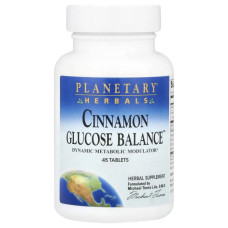 Кориця для балансу глюкози, Planetary Herbals Cinnamon Glucose Balance, 45 таблеток