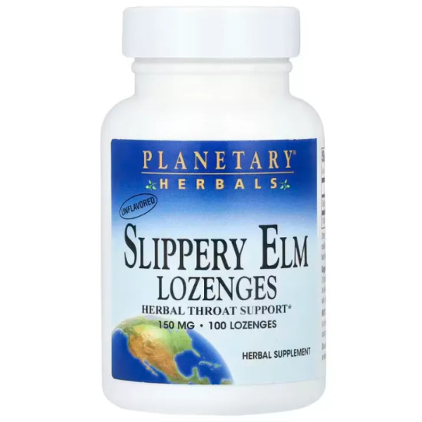 Слизький в'яз, Slippery Elm, Planetary Herbals, без смаку, 150 мг, 100 льодяників