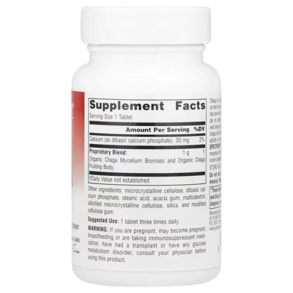 Чага, Full Spectrum™ Chaga, Planetary Herbals, 1000 мг, 30 таблеток