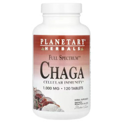 Чага 1000 мг, Full Spectrum Chaga Planetary Herbals, 120 таблеток