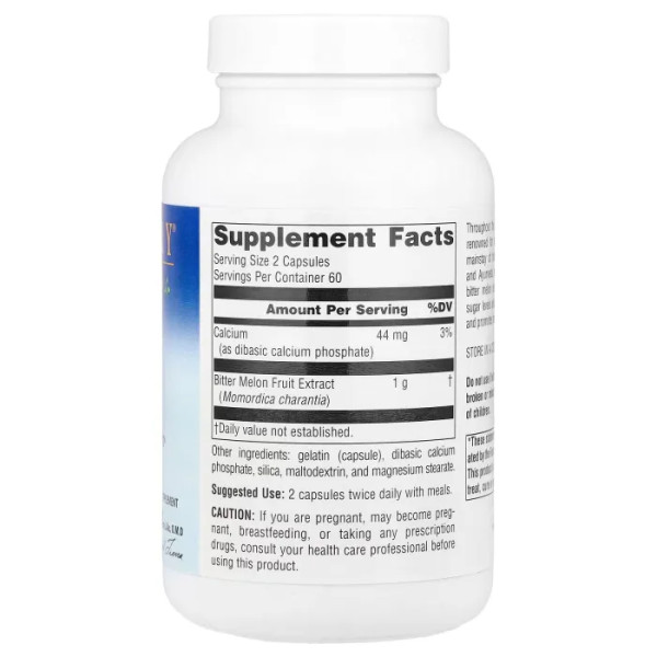 Гірка диня, Bitter Melon, Planetary Herbals, підтримка балансу глюкози, 1000 мг, 120 капсул (500 мг у капсулі)