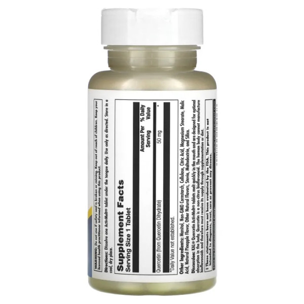 Кверцетин, Quercetin, KAL, смак ананасу, 50 мг, 90 мікротаблеток