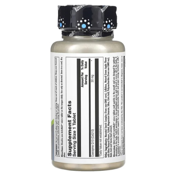 Коензим Q10, зелене яблуко, CoQ10, KAL, 30 мг, 90 мікро таблеток