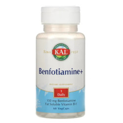 Бенфотіамін 150 мг, KAL Benfotiamine+, 60 капсул
