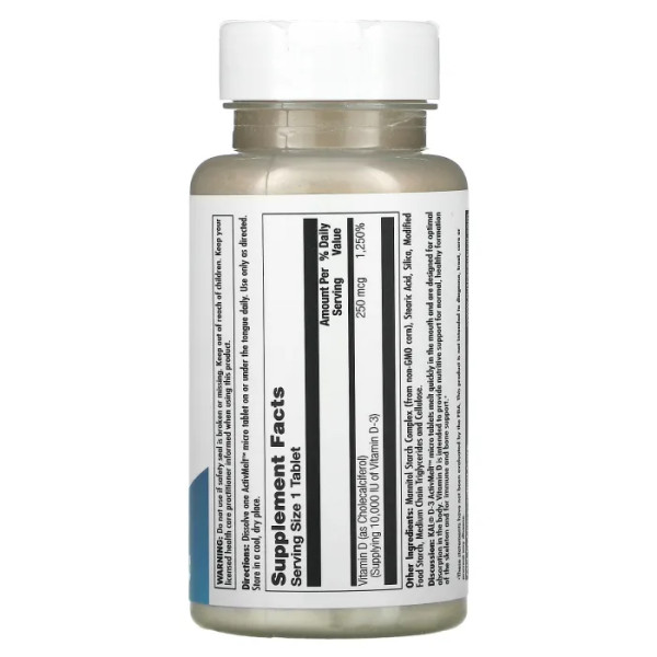 Вітамін D3, без ароматизаторів, Ultra D-3, Unflavored, KAL, 10000 МО, 90 мікротаблеток
