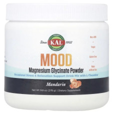 Магній гліцинат для настрою порошок з теаніном L, смак мандарин, KAL Mood Magnesium Glycinate, 278 г