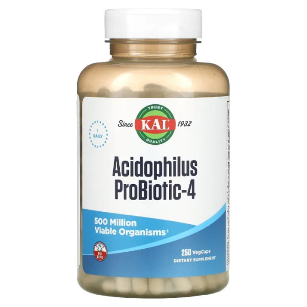 Ацидофільний пробиотик-4, Acidophilus Probiotic-4, KAL, 250 капсул