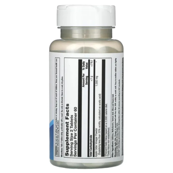 Яблучний оцет, Apple Cider Vinegar, KAL, 1000 мг, 120 таблеток (500 мг на таблетку)